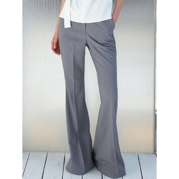 LT1010 SCOOP BOOTSCUT SLACKS, CEMENT GREY