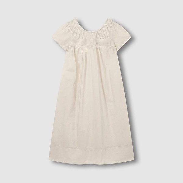 여 아일렛 반팔 파자마 원피스 J206203081011