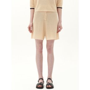 string knit short_cream