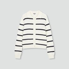 JAJU 여 스트라이프 카라 가디건 J115104103057