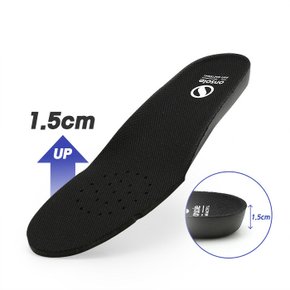 [1+1] 온솔 제너럴 인솔 1.5cm 키높이 운동화 신발 깔창 블랙
