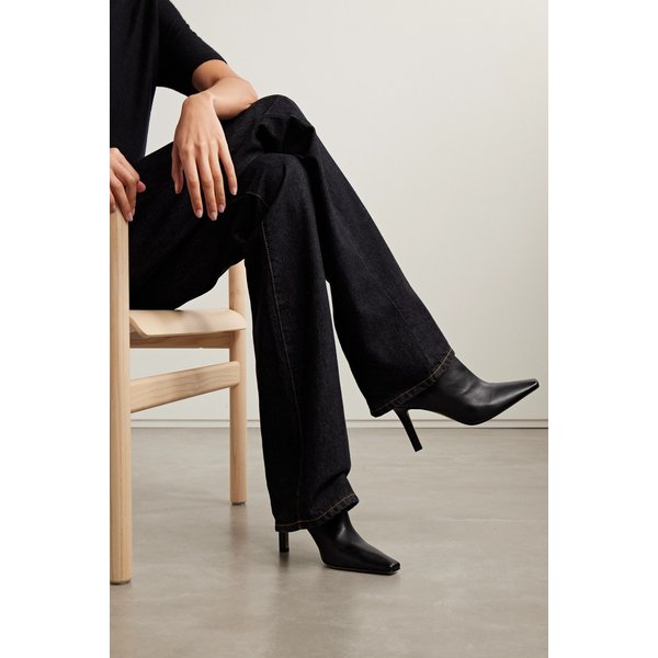 칼라 가죽 앵클 부츠 46376663162905528