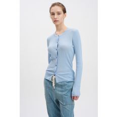 WYLP2598 LINEN CARDIGAN -BLEACHED BLUE