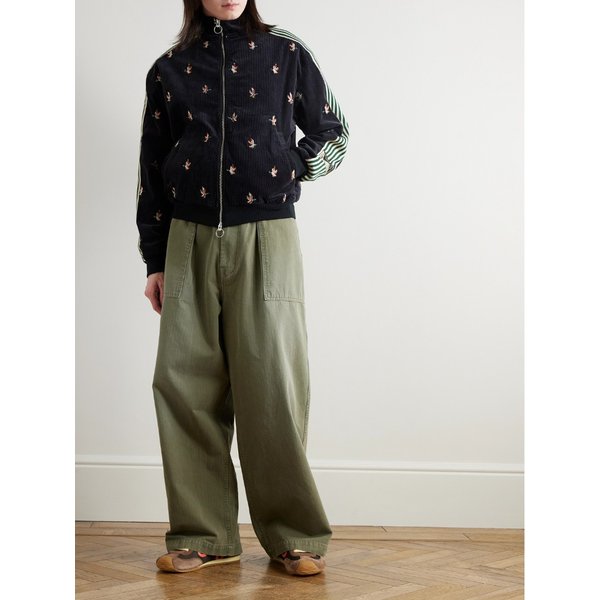 스트라이프 웨빙 트림 자수 코튼 블렌드 코듀로이 트랙 재킷 46376663162925163