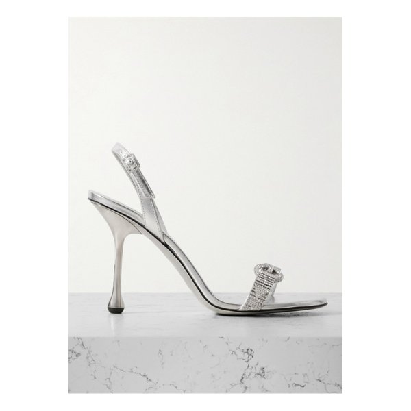 타바타 95 크리스탈 장식 메탈릭 가죽 슬링백 샌들 1647597337872622