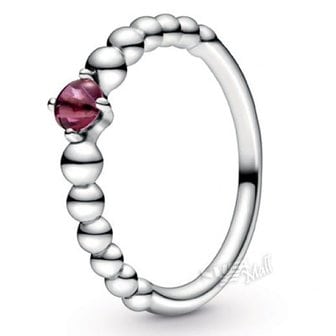 판도라 탄생석 반지 198867C02 PANDORA RED BEADED RING 케이스 쇼핑백 증정