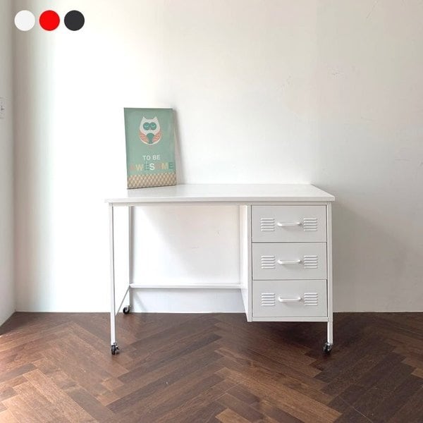 인테리어 철제 책상 110x50x75cm 이동식테이블 서랍책상 사무용책상 데스크