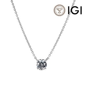 레쿠 IGI 1.09ct D VVS2 랩다이아몬드 1캐럿 4프롱 펜던트