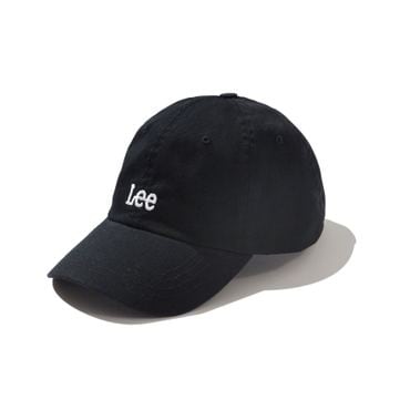 LEE 스몰 트위치로고 코튼 커브 볼캡 블랙 LE2501CA01BK
