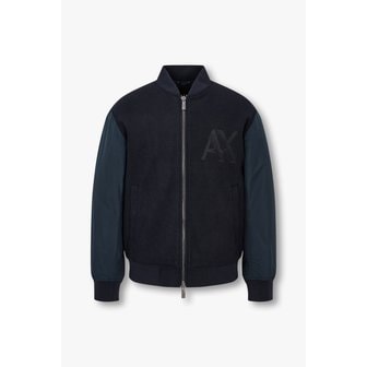 ARMANI EXCHANGE 남성 자수 로고 투웨이 집업 블루종(A414310018)네이비