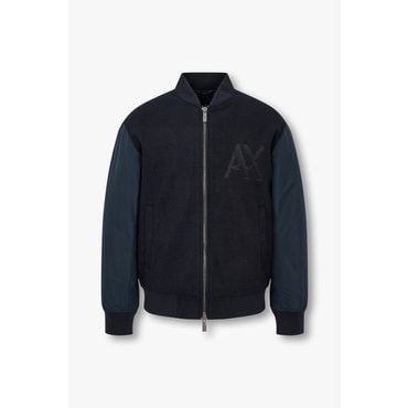 ARMANI EXCHANGE 남성 자수 로고 투웨이 집업 블루종(A414310018)네이비