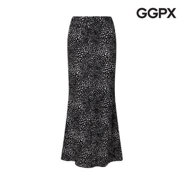 GGPX 레오파드 플리츠 머메이드 롱 스커트 (GP3SK024F)
