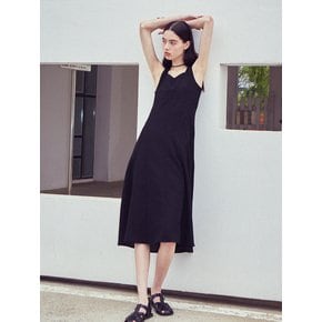 [LINE] Line Point Strap Dress (Black)