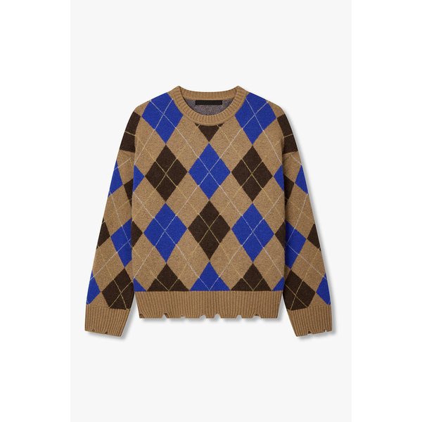 라쿤 울 블렌드 아가일 풀오버 7115450Y06164