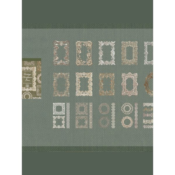 빈티지 레이스 자수 디자인 PET DIY 스티커 30장