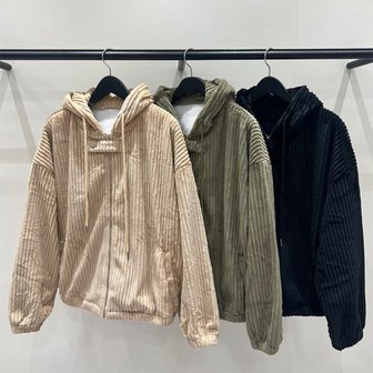 신세계라이브쇼핑 [옷자락] 남자 코듀로이 버튼 오버핏 털안감 겨울 후드집업