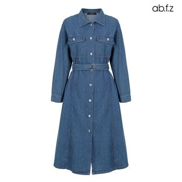 ab.f.z 데님 카라 벨티드 코튼 원피스 (AFX5HO35A)