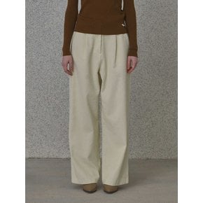 CORDUROY PLEATED PANTS (IVORY)