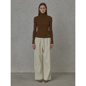 CORDUROY PLEATED PANTS (IVORY)