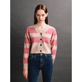 V-NECK CROP CARDIGAN (PINK)