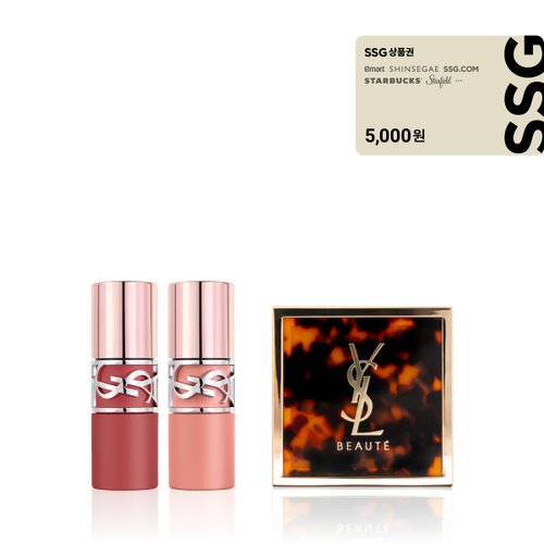 [8월/SSG단독][상품권] NEW 러브누드 립 스테인 듀오 세트(+입생로랑 스페셜 미러)