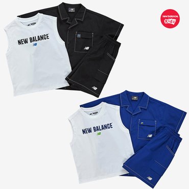 뉴발란스키즈 [3PCS] KIDS RIDER_시어서커 셔켓 셋업 (NK9YF2611U)