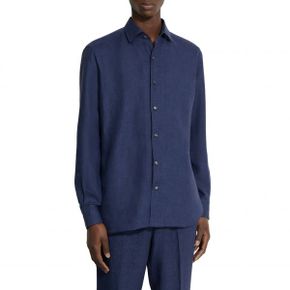 4732935 ZEGNA Oasi Linen Button-Up Shirt