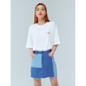 패치 진청데님 숏 스커트