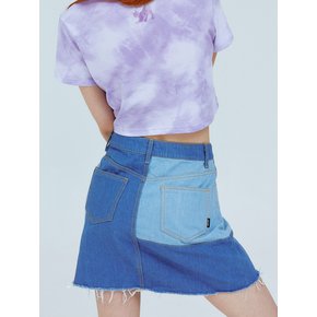 패치 진청데님 숏 스커트
