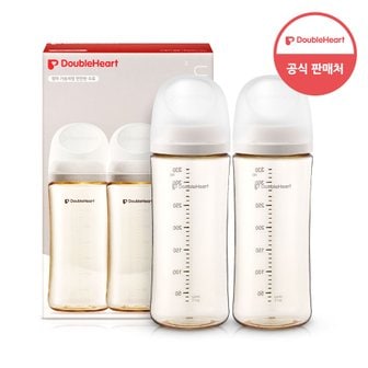 더블하트 모유실감 3세대 PPSU 젖병 모먼트 트윈팩 330ml (젖꼭지미포함)