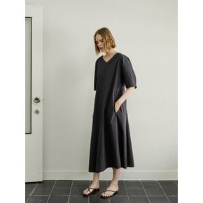 Belted tunic dress(dark grey)