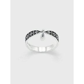 Gothic square flower couple ring(woman)