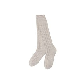 Long RIbbed Socks (Oatmeal)_D7LAW24002BEL