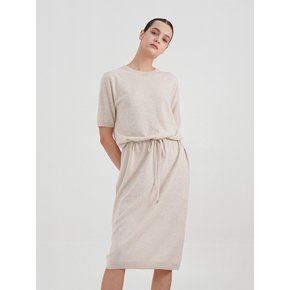 Cashmere Waist String Knit Dress _Beige