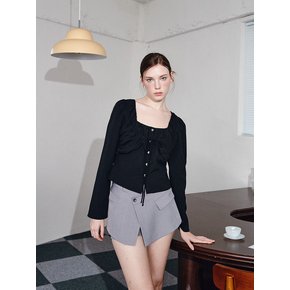 RIBBON BUSTIER BLOUSE [BLACK]