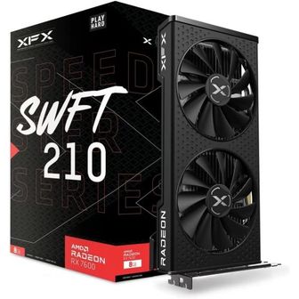  미국 XFX 그래픽카드 Speedster SWFT210 Radeon RX 7600 Graphics Card with 8GB GDDR6 HDMI 3xD