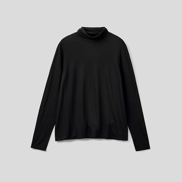 베네통 Basic turtleneck t-shirt_3Z12D2005BK