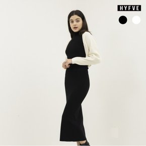 HYFVE  레이온 혼방 베이직 롱 스커트