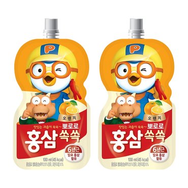  팔도 뽀로로 홍삼쏙쏙 오렌지 100ml x 20개