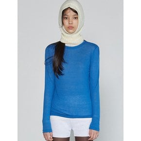 LAYERED WOOL TENCEL TOP MISTY BLUE