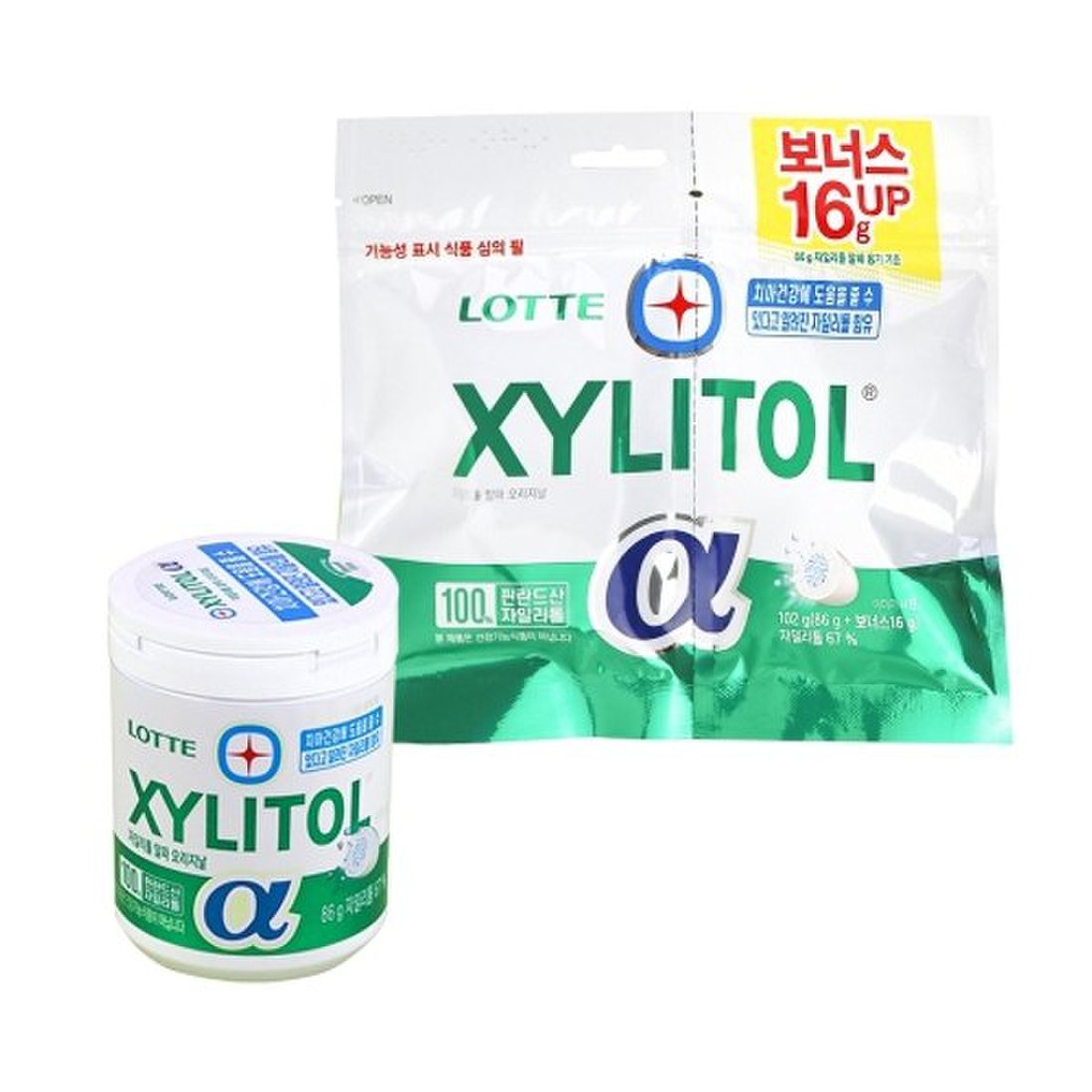 롯데제과 자일리톨 껌 알파 용기1개86g+리필1개102g, 믿고 사는 즐거움 SSG.COM