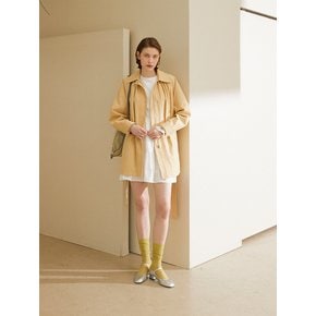 VOLUME HALF TRENCH COAT_BUTTER