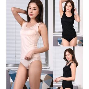 (린다)쿨 인견 엠보패턴 쾌적한 여성 나시런닝