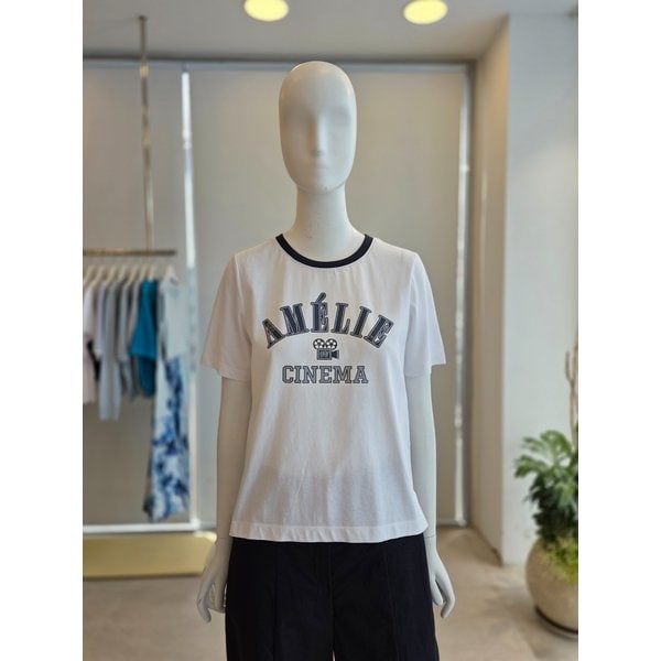 [여주점] [더 아이잗] 여성 코튼 배색 레터링 티셔츠(IS3M0TS741)