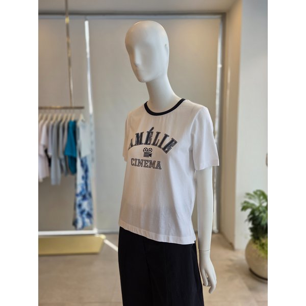 [여주점] [더 아이잗] 여성 코튼 배색 레터링 티셔츠(IS3M0TS741)