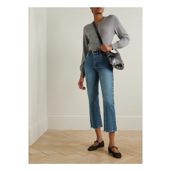 더 룰러 크롭 프레이 하이라이즈 슬림 진 다크 데님 46376663162833567