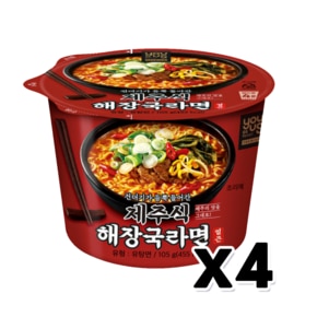 제주식해장국라면 큰컵용기면 큰사발 105g x 4개