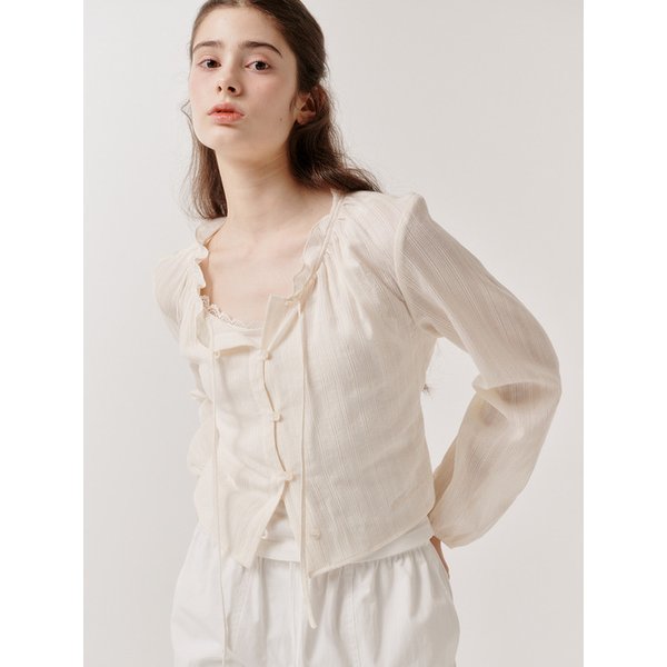 Frill Ribbon Blouse (cream)