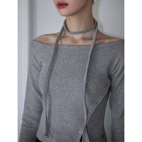 Eyelet Tie Long Sleeve [Gray]