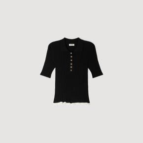 폴로 칼라 니트 스웨터 Schwarz SFPPU02779